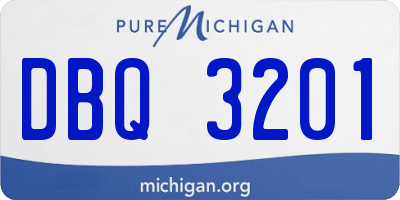 MI license plate DBQ3201