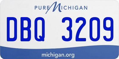 MI license plate DBQ3209