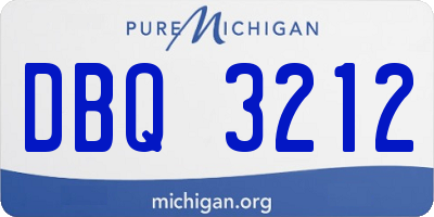 MI license plate DBQ3212