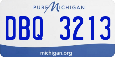 MI license plate DBQ3213