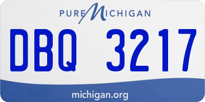 MI license plate DBQ3217