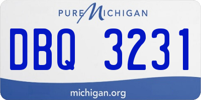 MI license plate DBQ3231