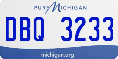 MI license plate DBQ3233