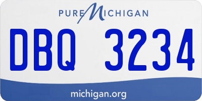 MI license plate DBQ3234
