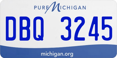 MI license plate DBQ3245
