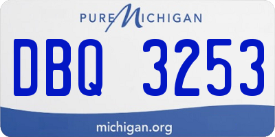 MI license plate DBQ3253