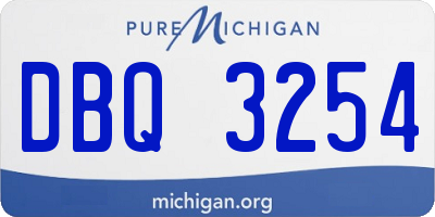 MI license plate DBQ3254