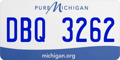 MI license plate DBQ3262