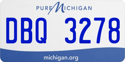 MI license plate DBQ3278