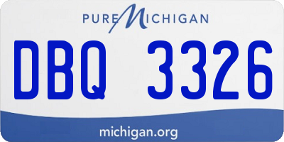MI license plate DBQ3326