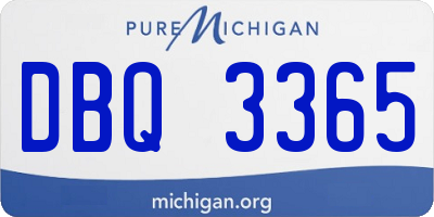 MI license plate DBQ3365