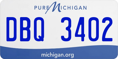 MI license plate DBQ3402