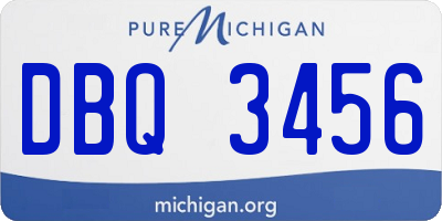 MI license plate DBQ3456
