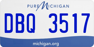MI license plate DBQ3517