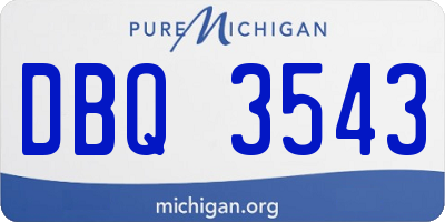 MI license plate DBQ3543