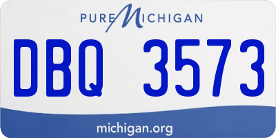 MI license plate DBQ3573