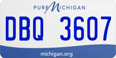 MI license plate DBQ3607