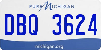 MI license plate DBQ3624