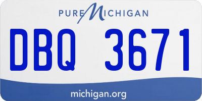 MI license plate DBQ3671