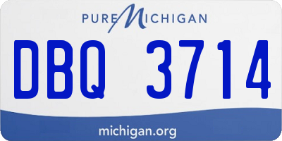 MI license plate DBQ3714