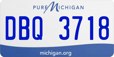MI license plate DBQ3718