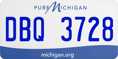 MI license plate DBQ3728