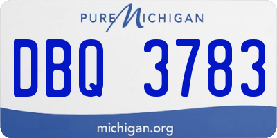 MI license plate DBQ3783