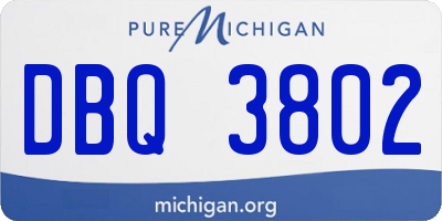 MI license plate DBQ3802