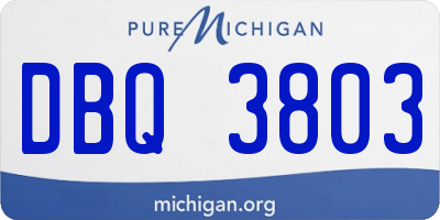 MI license plate DBQ3803