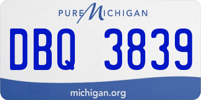 MI license plate DBQ3839