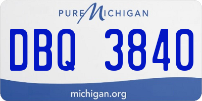 MI license plate DBQ3840