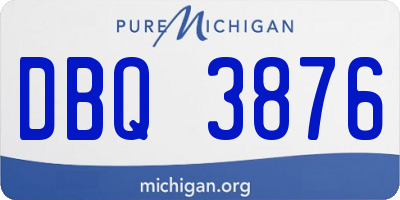 MI license plate DBQ3876