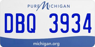 MI license plate DBQ3934