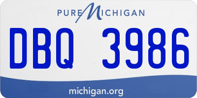 MI license plate DBQ3986