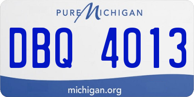 MI license plate DBQ4013