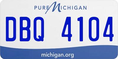 MI license plate DBQ4104