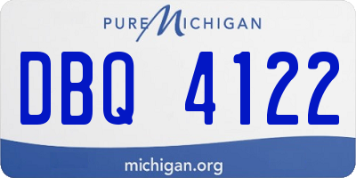 MI license plate DBQ4122