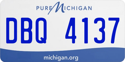MI license plate DBQ4137