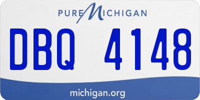 MI license plate DBQ4148