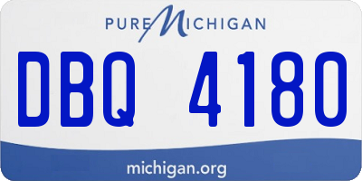 MI license plate DBQ4180