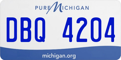 MI license plate DBQ4204