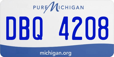 MI license plate DBQ4208