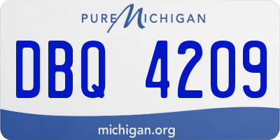 MI license plate DBQ4209