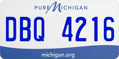 MI license plate DBQ4216