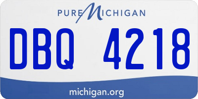 MI license plate DBQ4218