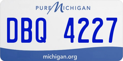 MI license plate DBQ4227