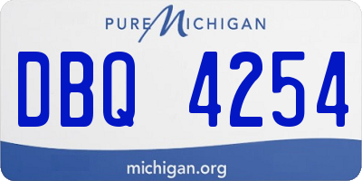 MI license plate DBQ4254