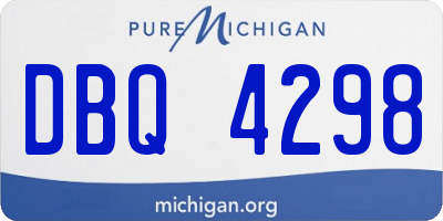 MI license plate DBQ4298