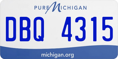 MI license plate DBQ4315