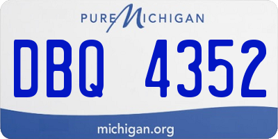 MI license plate DBQ4352